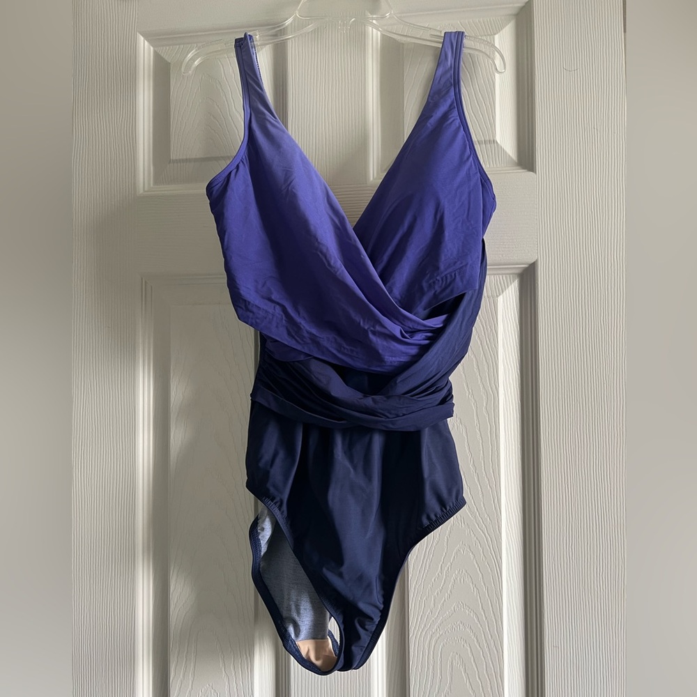Purple and Navy Swimsuit Lands end